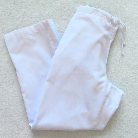 White Medical Work Scrubs Pants Bottoms - Picture 2 of 14